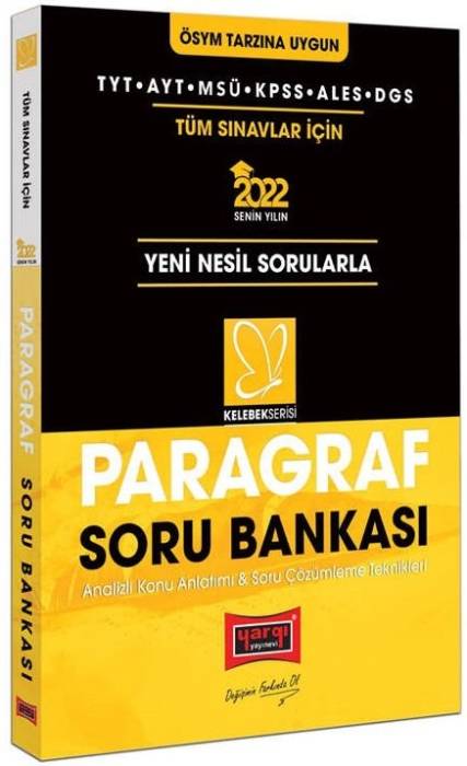 Yargı 2022 TYT AYT MSÜ KPSS ALES DGS Paragraf Soru Bankası Kelebek Serisi Yargı Yayınları