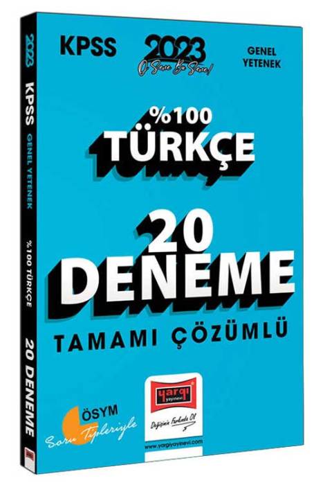 Yargı 2023 KPSS Türkçe Tamamı Çözümlü 20 Deneme Yargı Yayınları