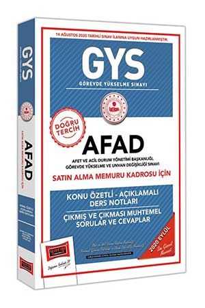 Yargı GYS AFAD Satın Alma Memuru Kadrosu İçin Konu Özetli Çıkmış ve Çıkması Muhtemel Sorular Yargı Yayınları