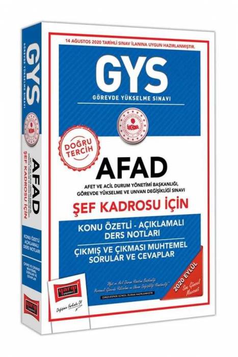 Yargı GYS AFAD Şef Kadrosu İçin Konu Özetli Çıkmış ve Çıkması Muhtemel Sorular Yargı Yayınları