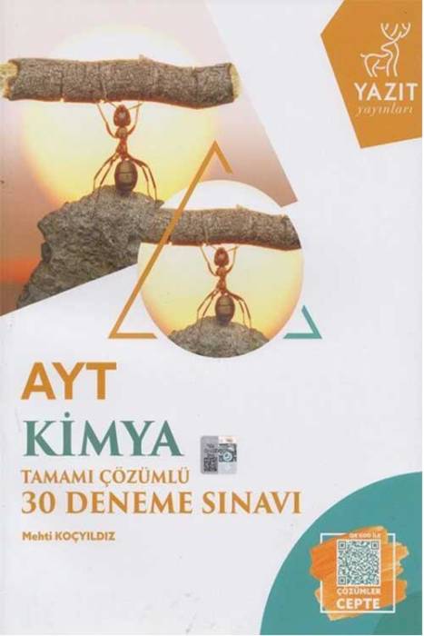 Yazıt AYT Kimya Tamamı Çözümlü 30 Deneme Sınavı Yazıt Yayınları