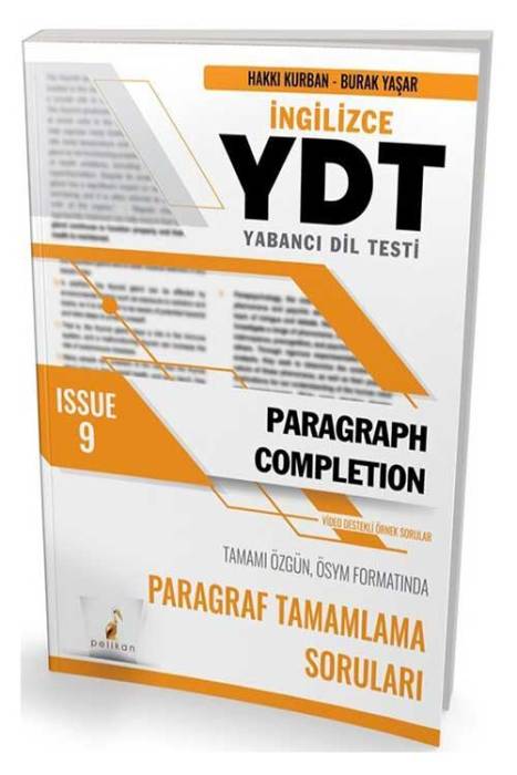 YDT İngilizce Paragraph Completion Issue 9 Pelikan Yayınevi
