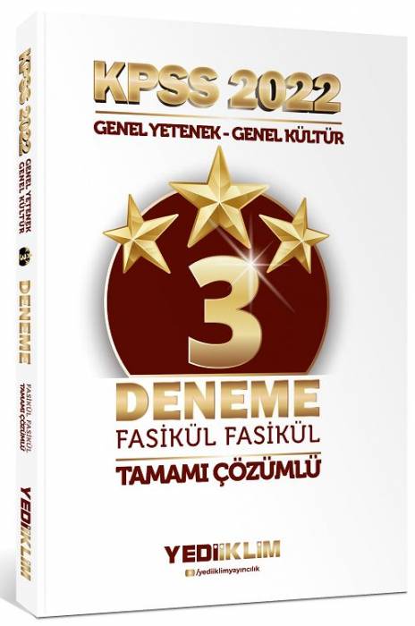 Yediiklim 2022 KPSS Genel Yetenek Genel Kültür 3 Yıldız Deneme Çözümlü Yediiklim Yayınları