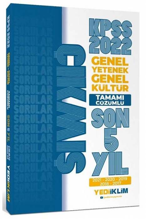 Yediiklim 2022 KPSS Genel Yetenek Genel Kültür Çıkmış Sorular Son 5 Yıl Çözümlü Yediiklim Yayınları