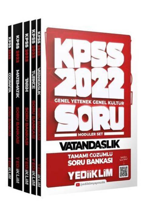 Yediiklim 2022 KPSS GY-GK Tamamı Çözümlü Modüler Soru Bankası Yediiklim Yayınları