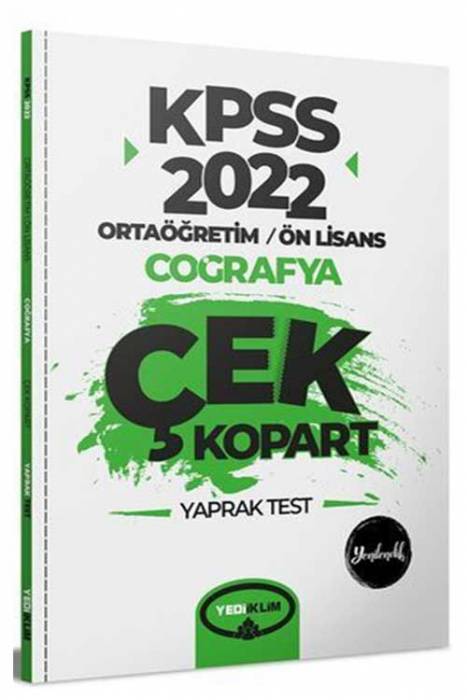 Yediiklim 2022 KPSS Ortaöğretim Ön Lisans Genel Yetenek Genel Kültür Coğrafya Çek Kopart Yaprak Test