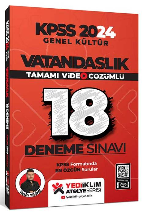 2024 KPSS Genel Kültür Vatandaşlık Tamamı Video Çözümlü 18 Deneme Sınavı Yediiklim Yayınları