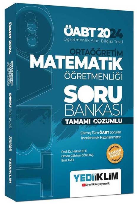 2024 ÖABT Ortaöğretim Matematik Öğretmenliği Tamamı Çözümlü Soru Bankası Yediiklim Yayınları