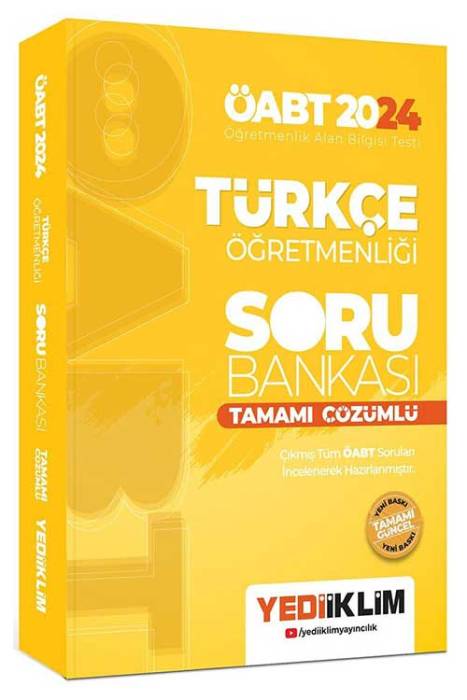 2024 ÖABT Türkçe Öğretmenliği Tamamı Çözümlü Soru Bankası Yediiklim Yayınları