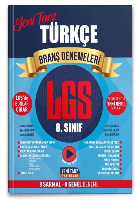 Yeni Tarz 8. Sınıf LGS Türkçe Branş Denemeleri Yeni Tarz Yayınları