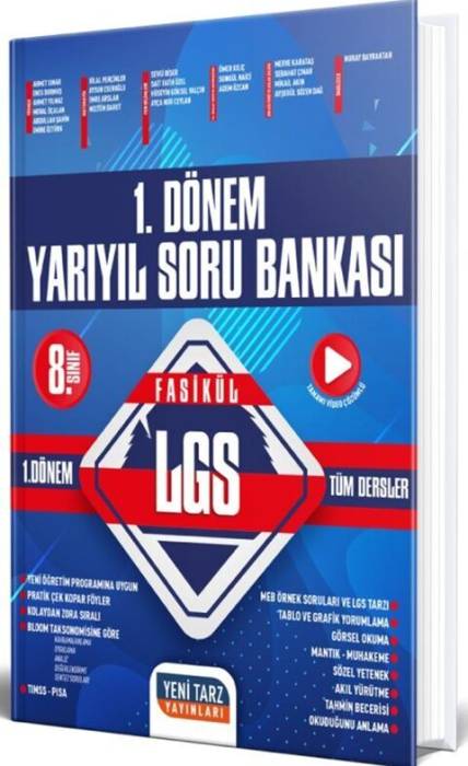  8. Sınıf LGS 1. Dönem Yarıyıl Soru Bankası Yeni Tarz Yayınları