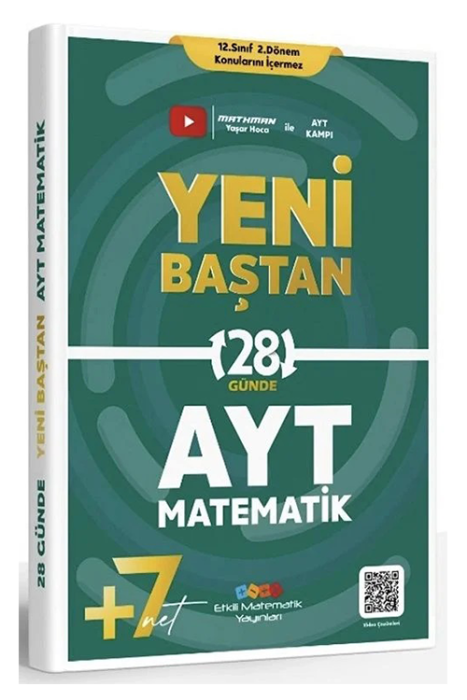 YKS AYT Matematik 28 Günde Yeni Baştan Soru Bankası Etkili Matematik Yayınları