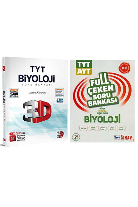 YKS TYT AYT Biyoloji Soru Bankası Seti Sınav ve 3D Yayınları